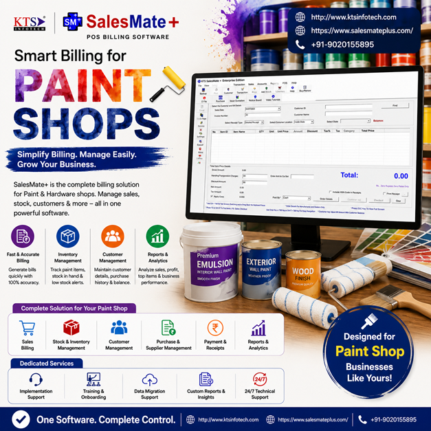 SalesMate+ Smart Billing for Paint Shops and Dealers